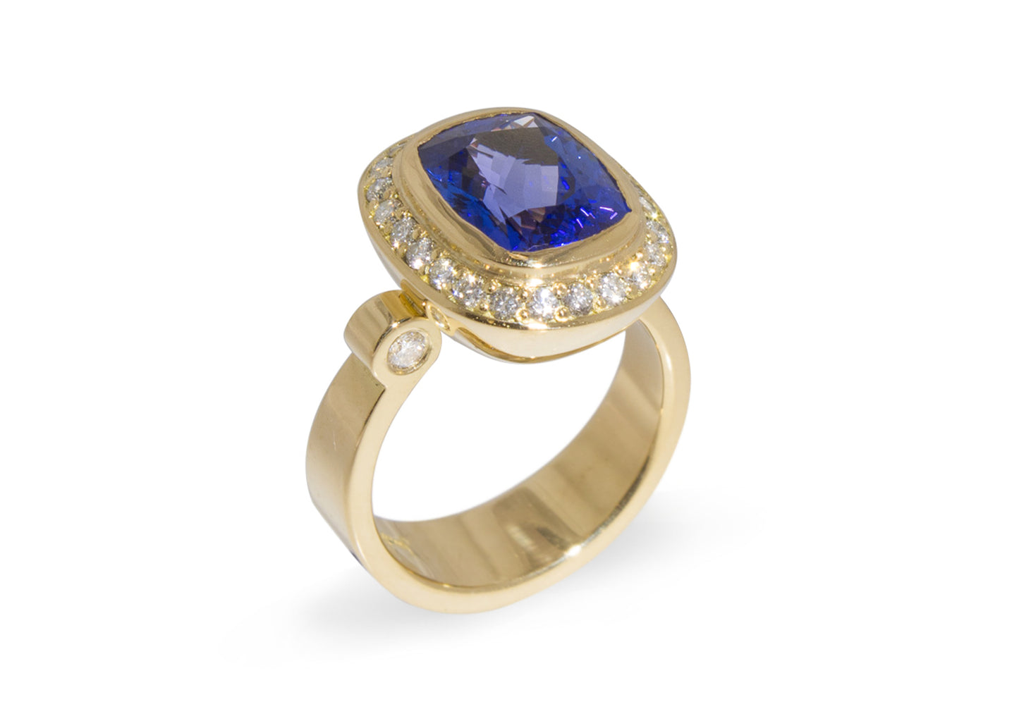 Antique Cushion Tanzanite Halo Design