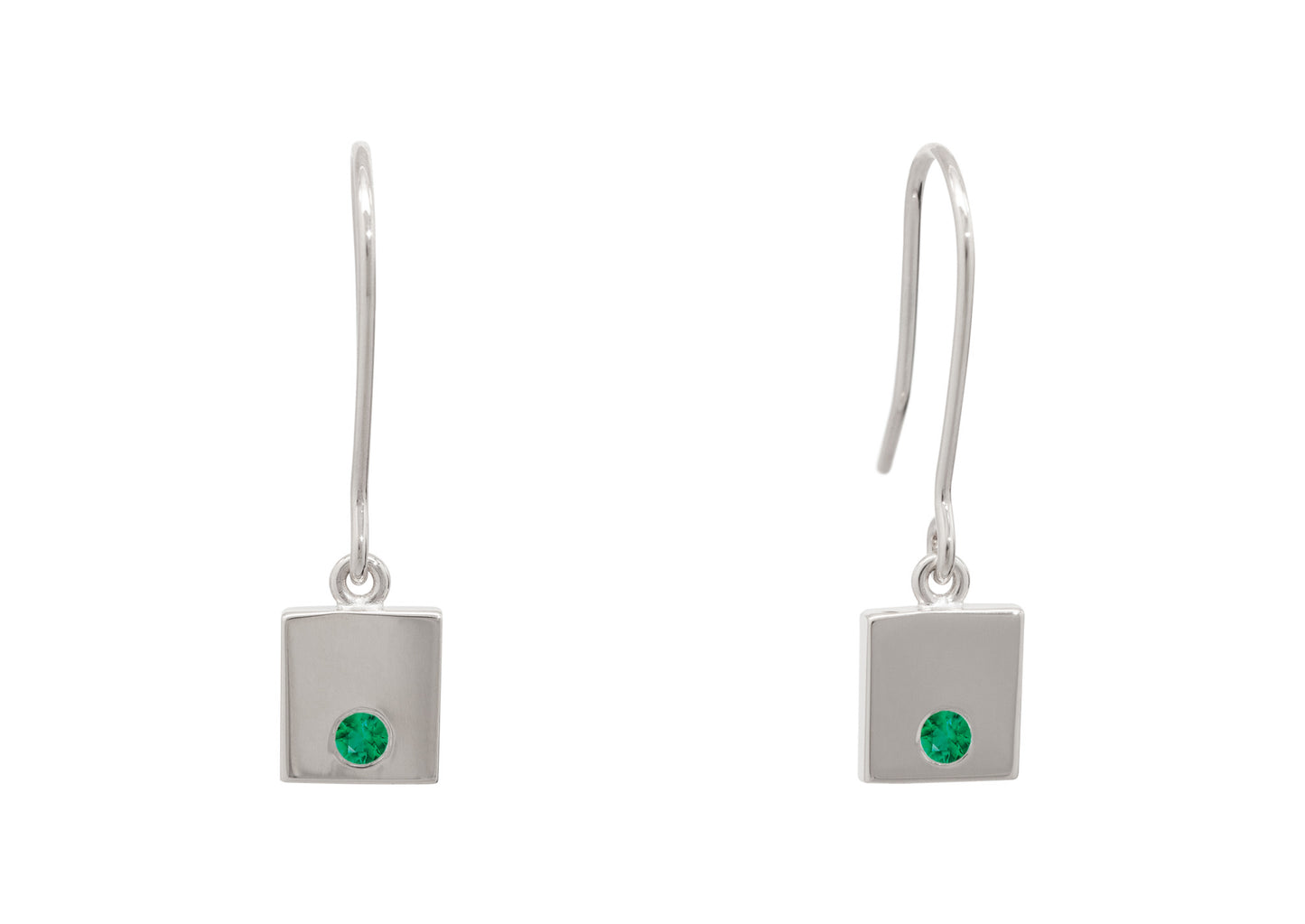 Square Love Stories Precious Gemstone Earrings, Sterling Silver