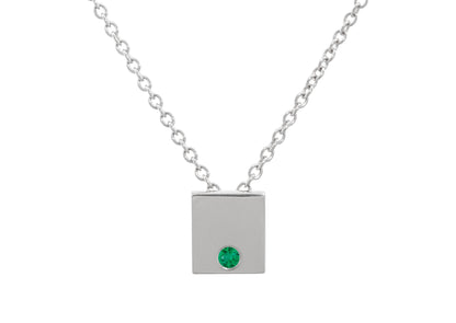 Square Love Stories Precious Gemstone Pendant, Sterling Silver