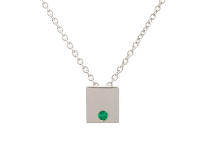 Square Love Stories Precious Gemstone Pendant, White Gold & Platinum