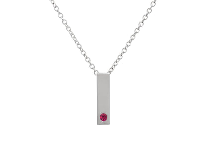 Rectangle Love Stories Precious Gemstone Pendant, Sterling Silver