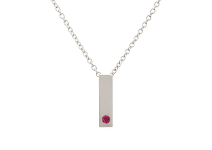 Rectangle Love Stories Precious Gemstone Pendant, White Gold & Platinum