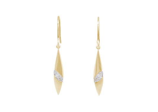 JW738 Marquise Diamond Earrings, Yellow Gold