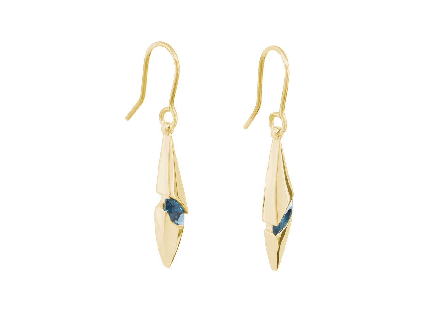 JW738 Marquise Gemstone Earrings, Yellow Gold