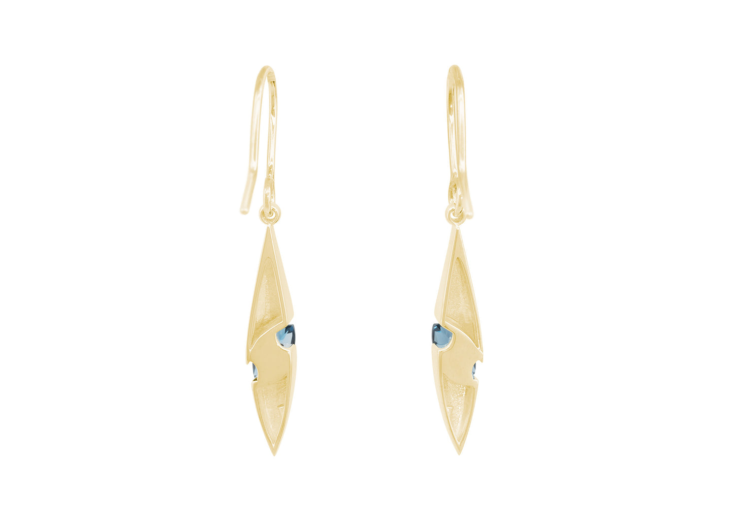 JW738 Marquise Gemstone Earrings, Yellow Gold