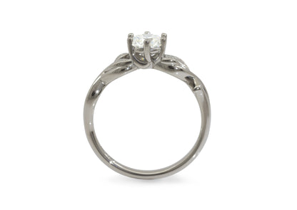 Solitaire Vine Engagement Ring, White Gold & Platinum