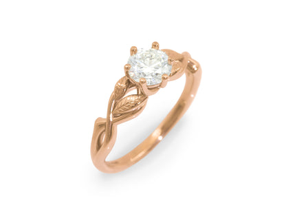 Solitaire Vine Engagement Ring, Red Gold