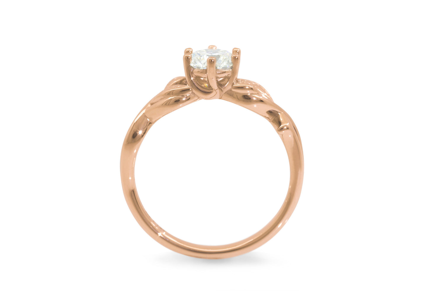 Solitaire Vine Engagement Ring, Red Gold