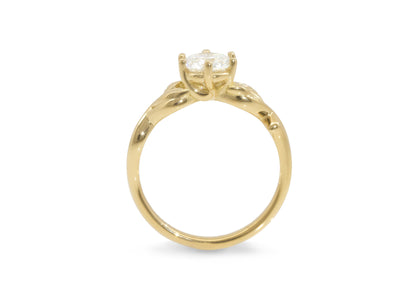 Solitaire Vine Engagement Ring, Yellow Gold