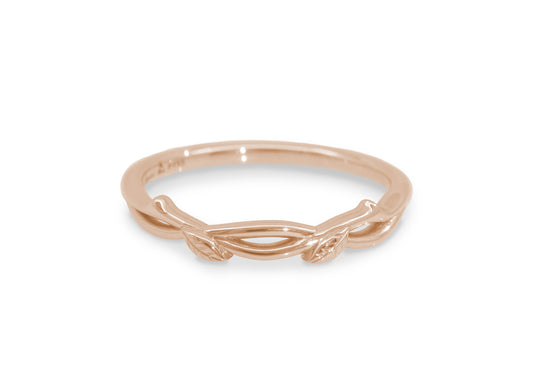 Vine Wedding Band, Red Gold