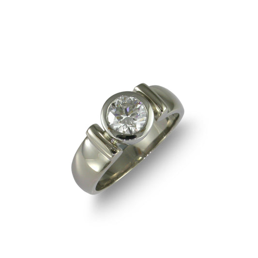 18ct White Gold & Platinum Diamond Ring