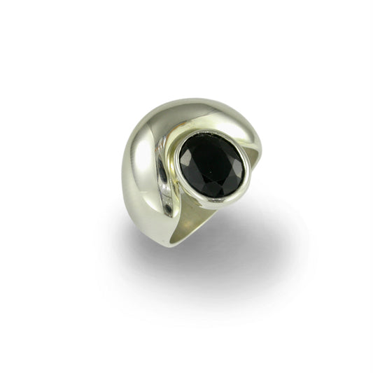 Sterling Silver & Black Sapphire Ring