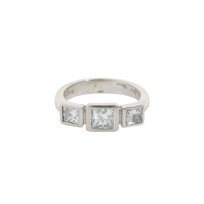 Personalised 3 Gemstone Ring, White Gold, Platinum & Palladium