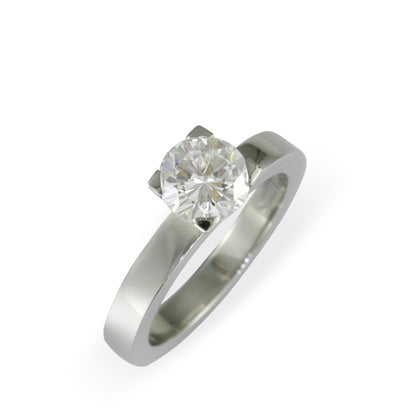 Four prong 950 Platinum solitaire engagement ring