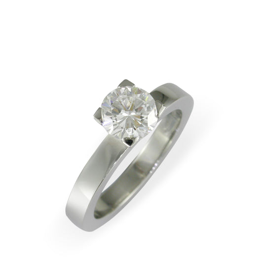 Four prong 950 Platinum solitaire engagement ring