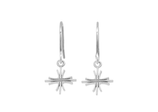 Fine Cross Earrings, Sterling Silver