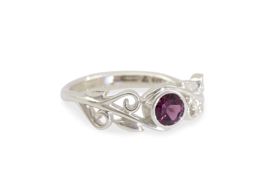 Coloured Gemstone Elvish Vine Ring, Sterling Silver