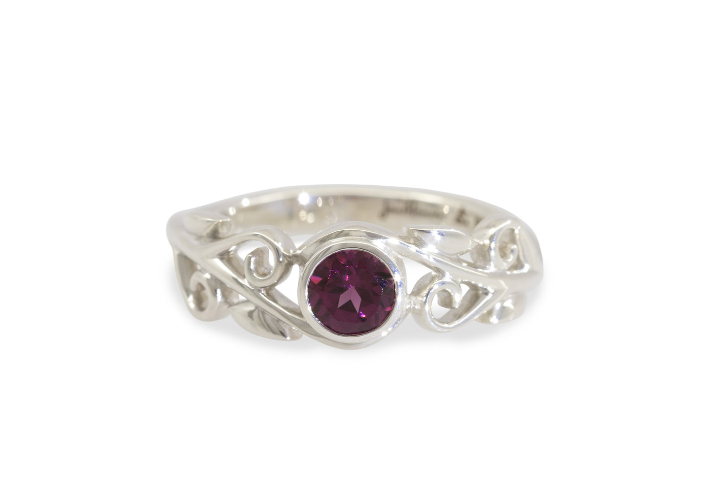 Coloured Gemstone Elvish Vine Ring, Sterling Silver