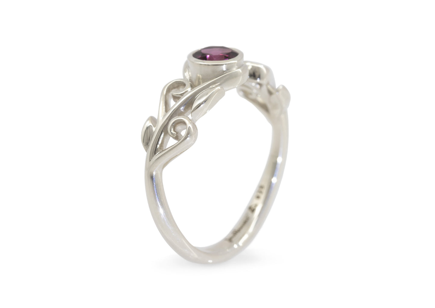 Coloured Gemstone Elvish Vine Ring, Sterling Silver