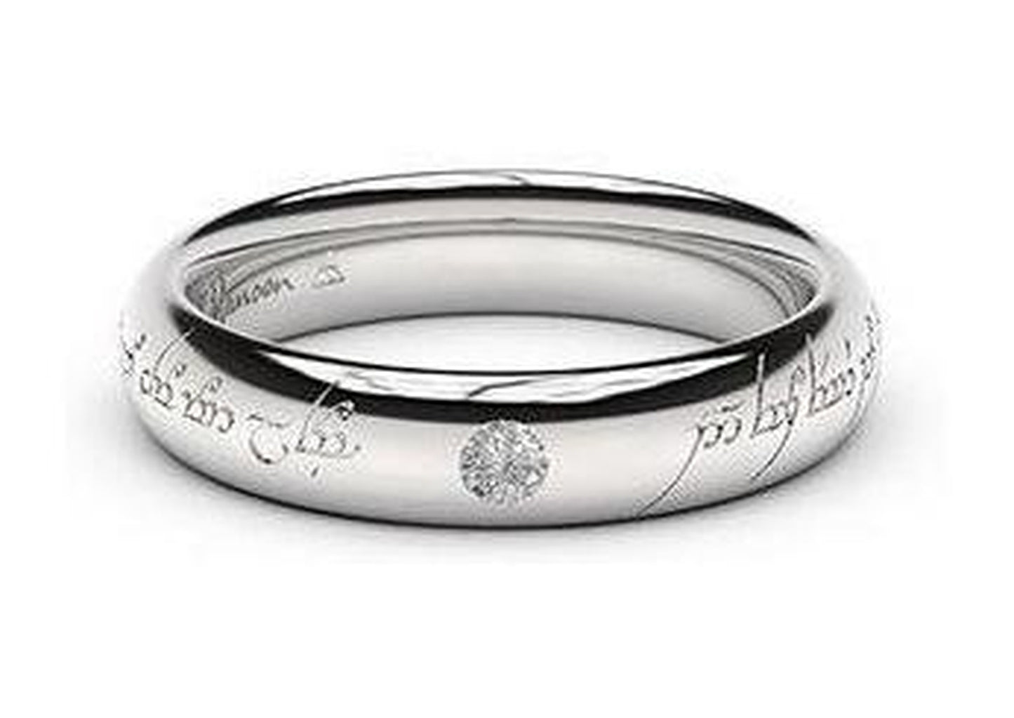 Sleek Elvish Engagement Ring, ~.10ct Palladium