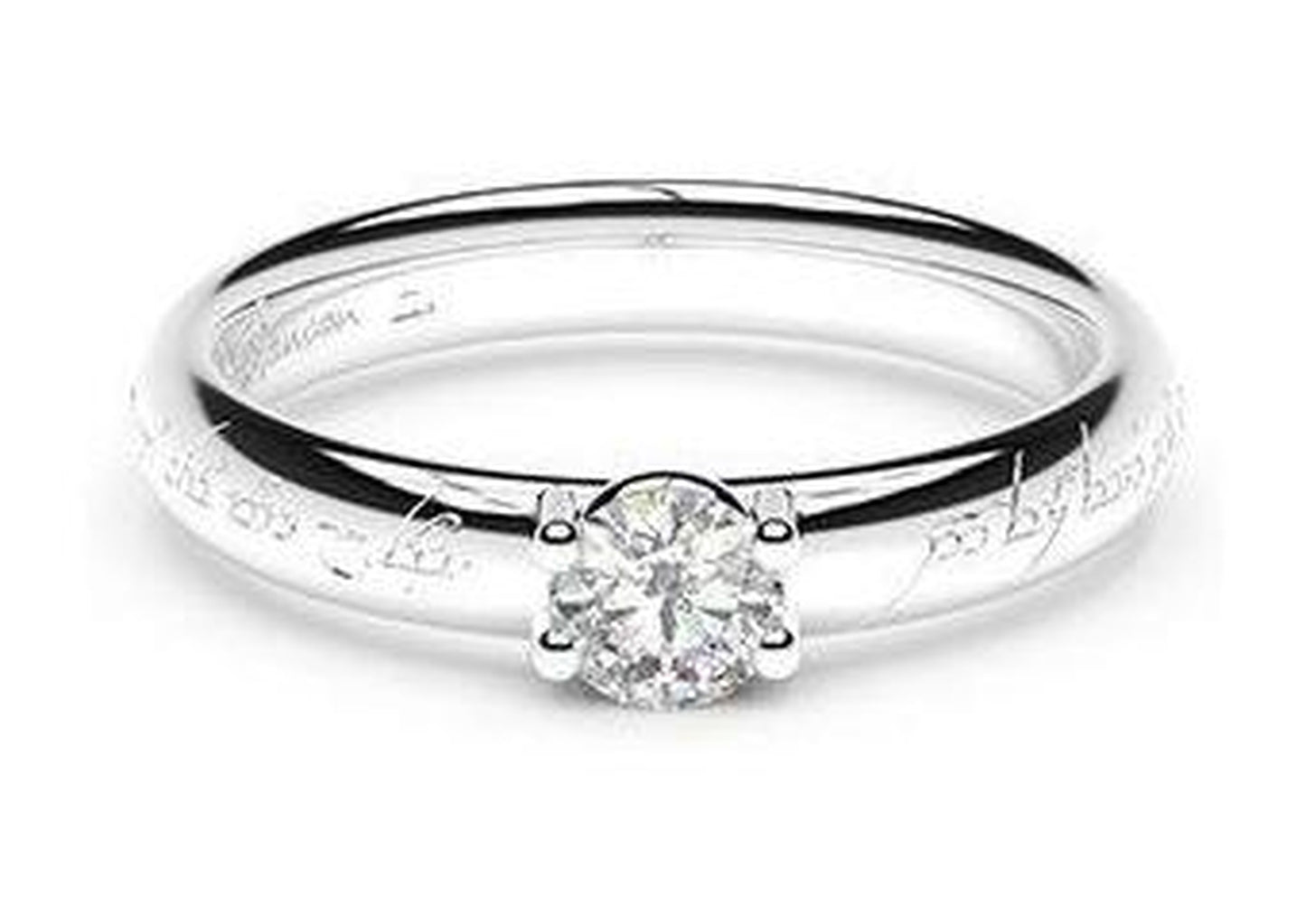 Petite Contemporary Elvish Engagement Ring, ~.33ct  Palladium