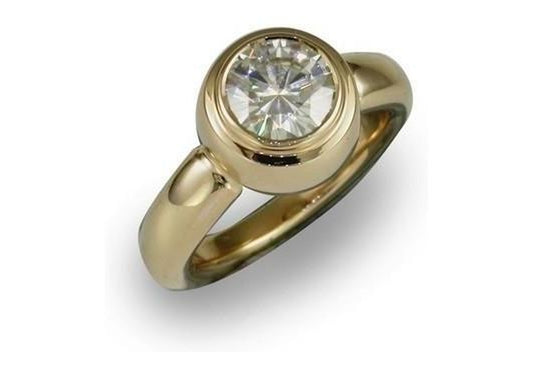 9ct Rose Gold & Moissanite ring   - Jens Hansen