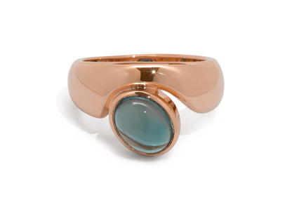 JW211 Cabochon Gemstone Ring, Red Gold