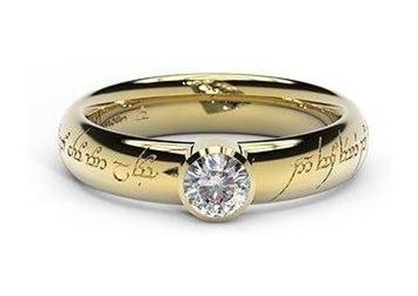 Modern Elvish Engagement Ring, ~.33ct 18ct Yellow Gold