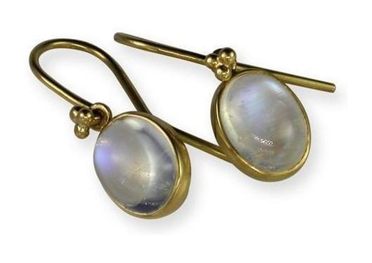 22ct Rainbow Moonstone Earrings   - Jens Hansen