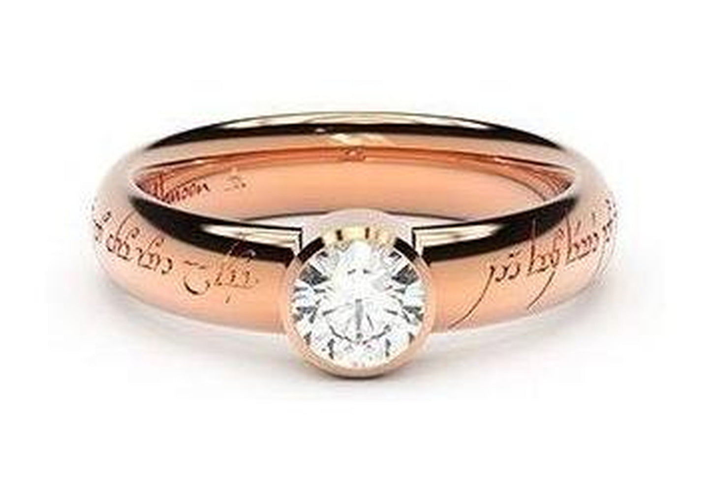 Modern Elvish Engagement Ring, ~.50ct 18ct Red Gold