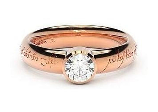 Modern Elvish Engagement Ring, ~.50ct 18ct Red Gold