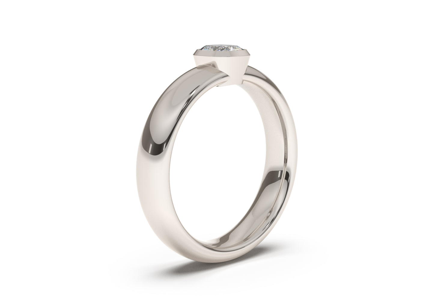 Cushion Elegant Engagement Ring, White Gold & Platinum