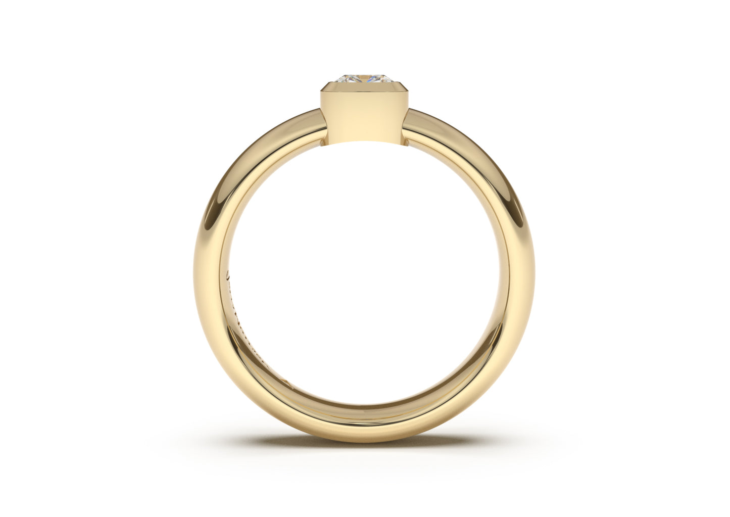 Cushion Modern Engagement Ring, Yellow Gold