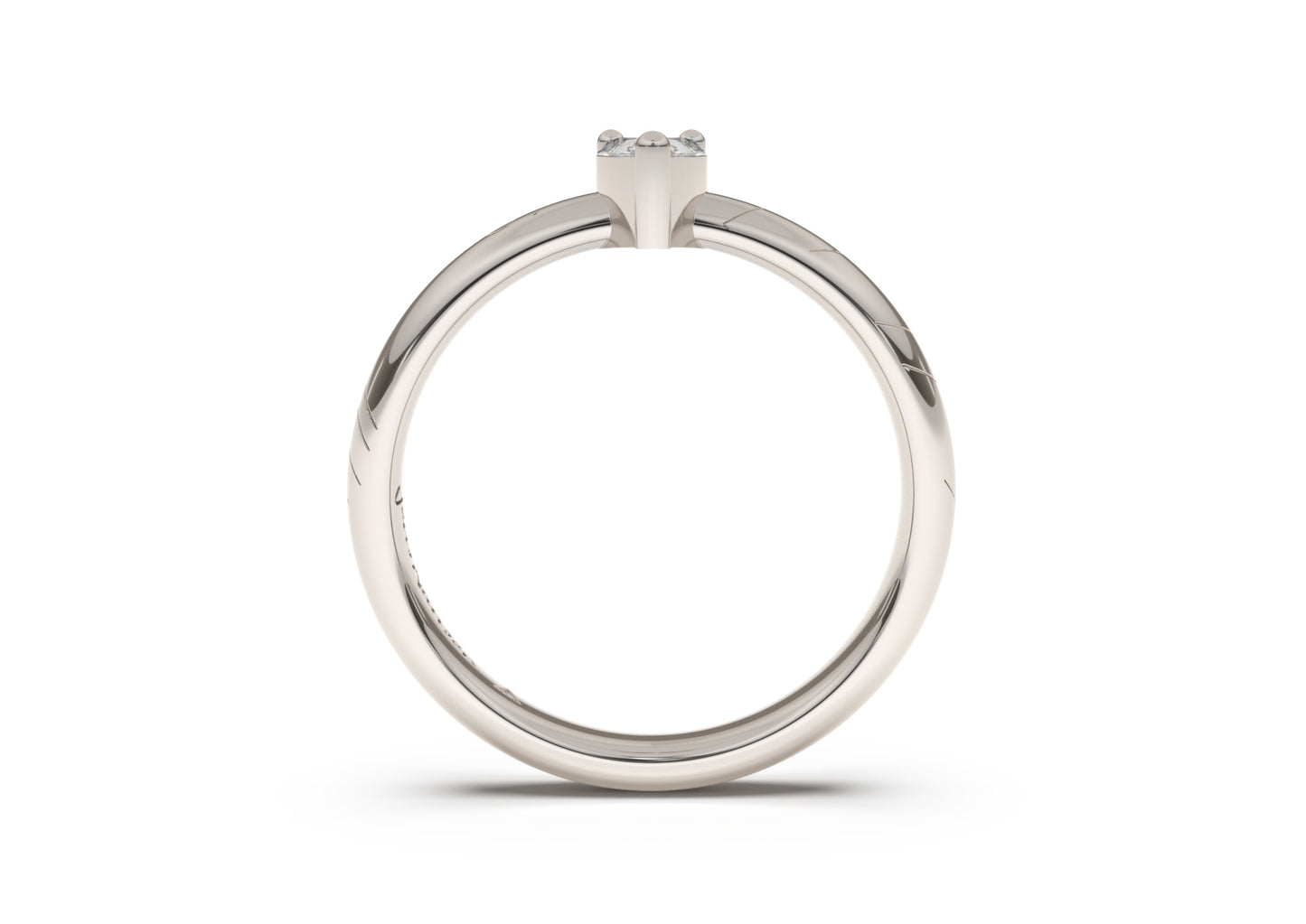 Pear Classic Slim Elvish Engagement Ring, White Gold & Platinum