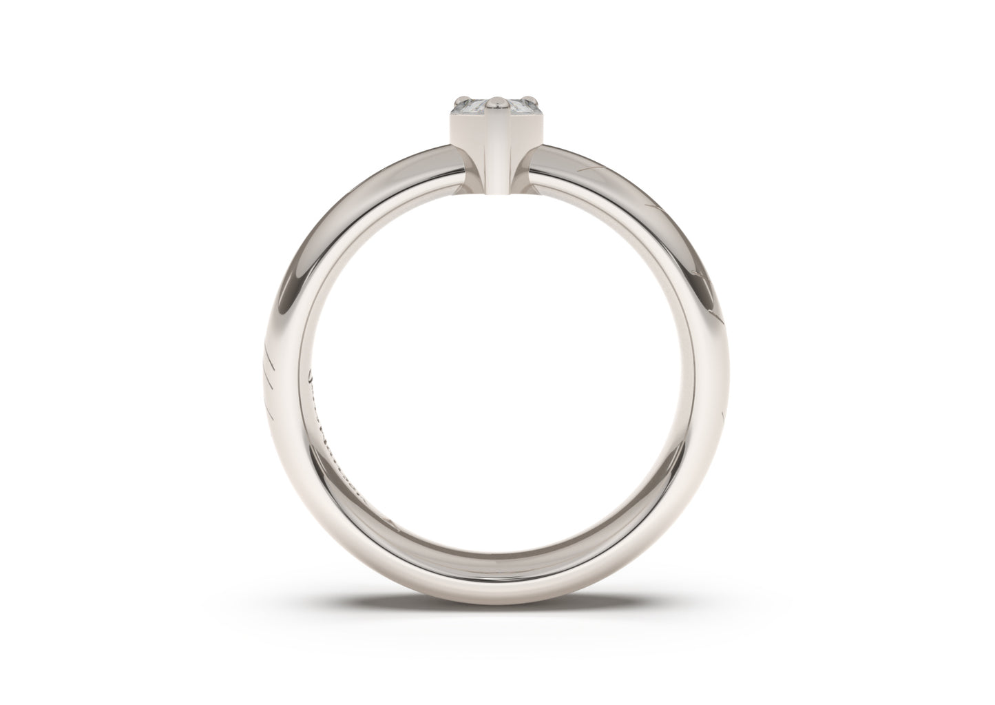 Pear Classic Elvish Engagement Ring, White Gold & Platinum