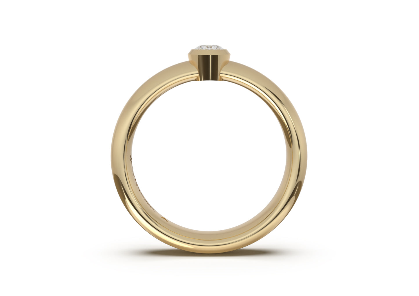 Oval Elegant Engagement Ring, Yellow Gold