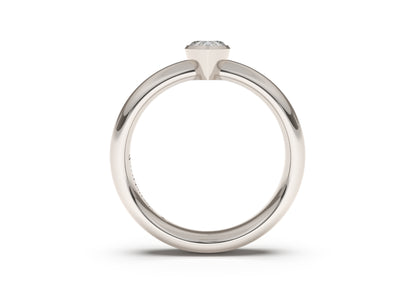 Pear Elegant Engagement Ring, White Gold & Platinum