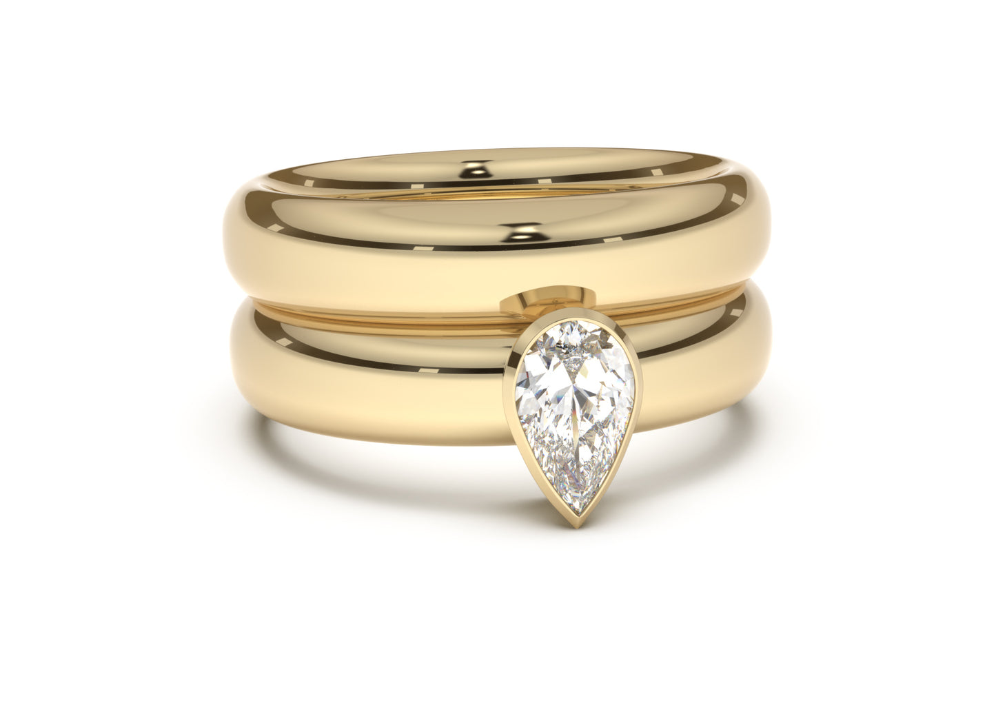 Pear Elegant Engagement Ring, Yellow Gold