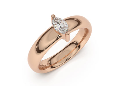 Marquise Classic Engagement Ring, Red Gold