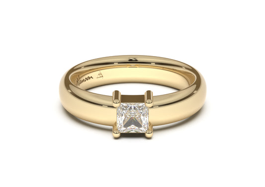 Princess Classic Engagement Ring, Yellow Gold