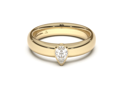 Pear Elegant Engagement Ring, Yellow Gold