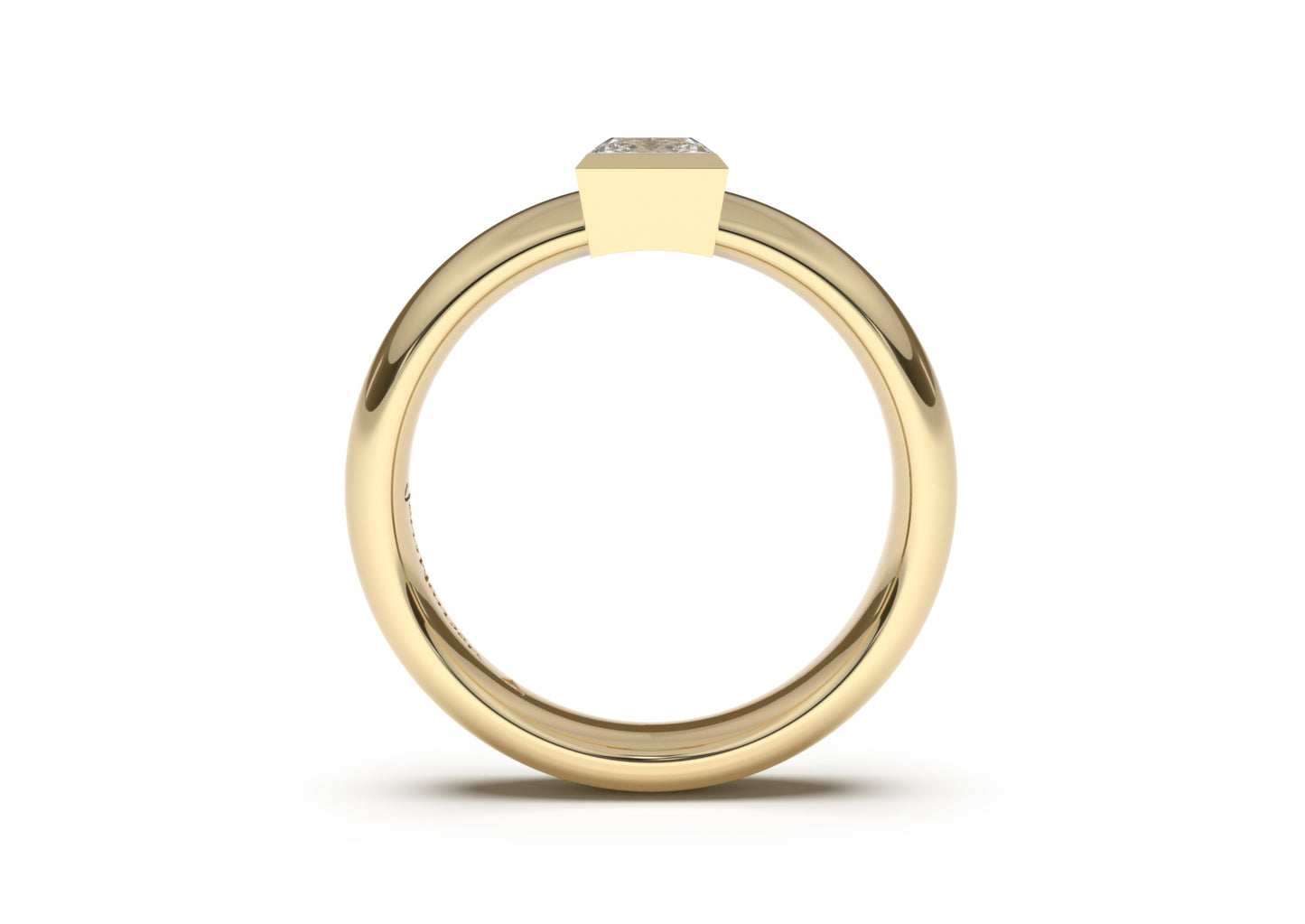 Princess Elegant Engagement Ring, Yellow Gold